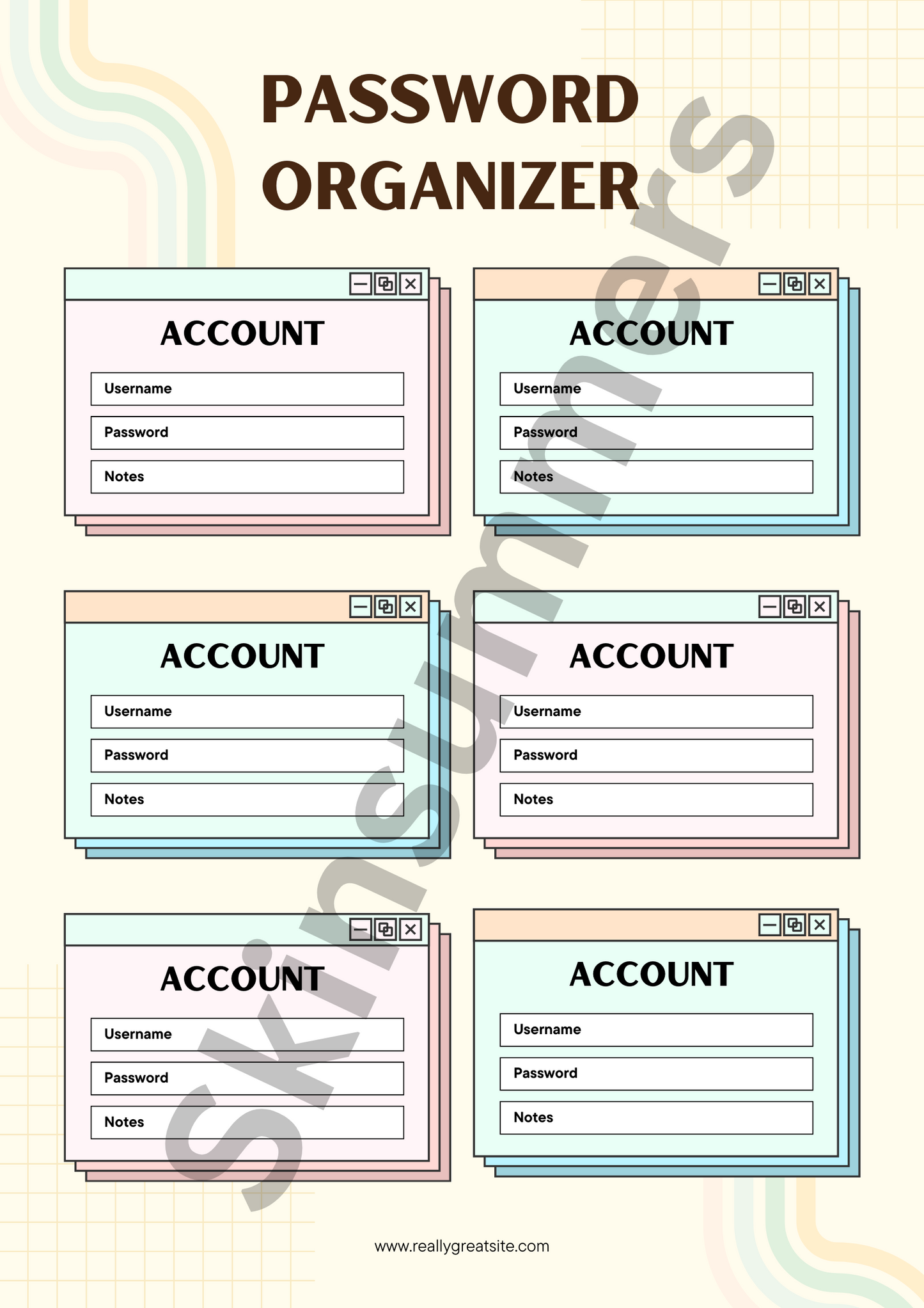 Password Organizer | Journal Spread