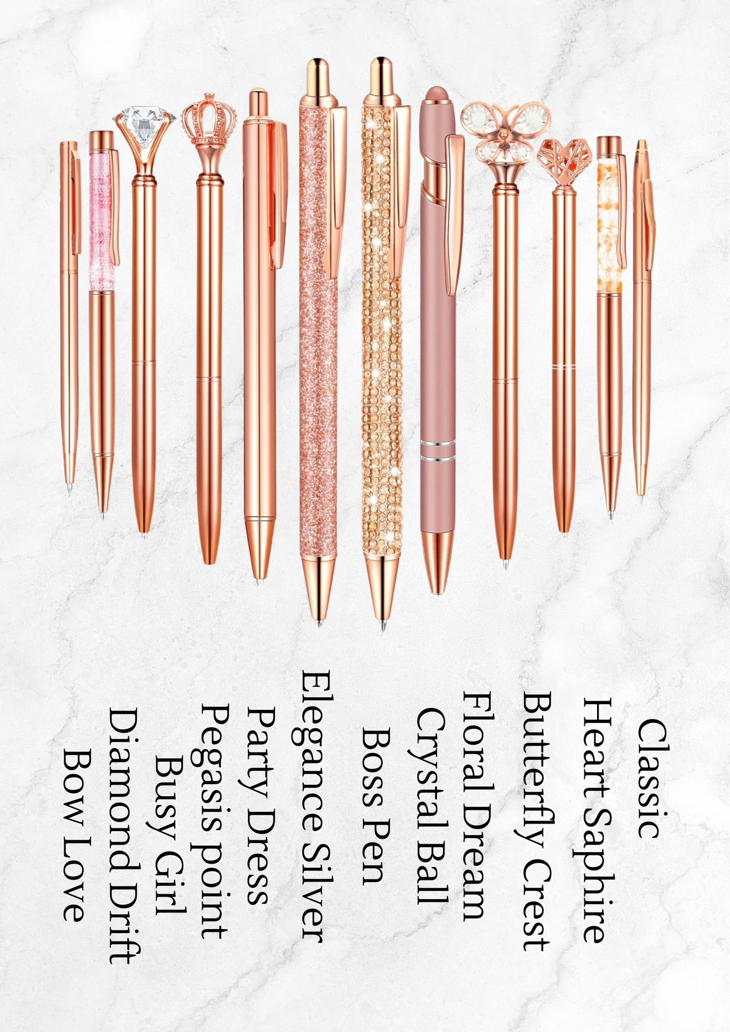 Rose Gold Luxe Ball Point Pens